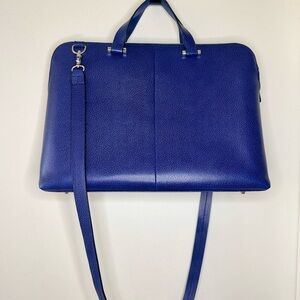 Lodis Stephanie Under Lock & Key Jamie Brief Satchel Large Bag BlueLeather RFID